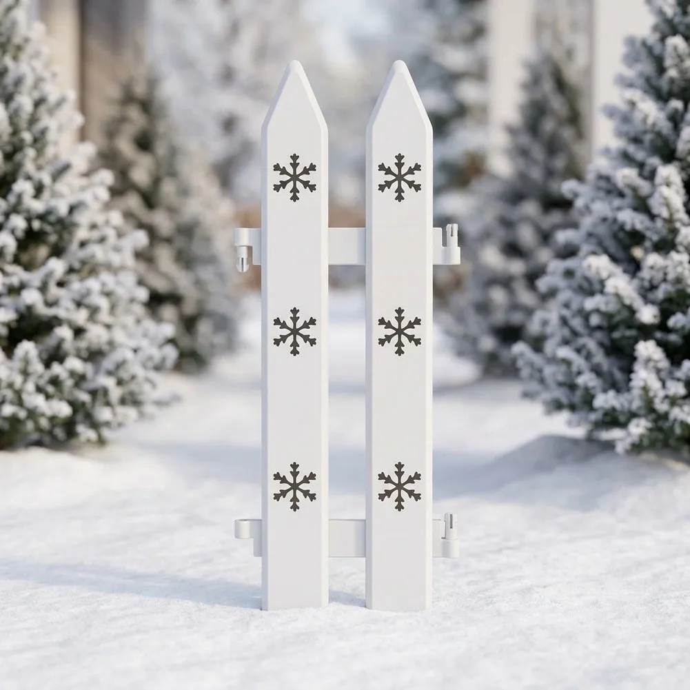 16Pcs Christmas Tree Fence Decoration White Plastic Plant Fence For New Year Party Home Garden Holiday Indoor Decor