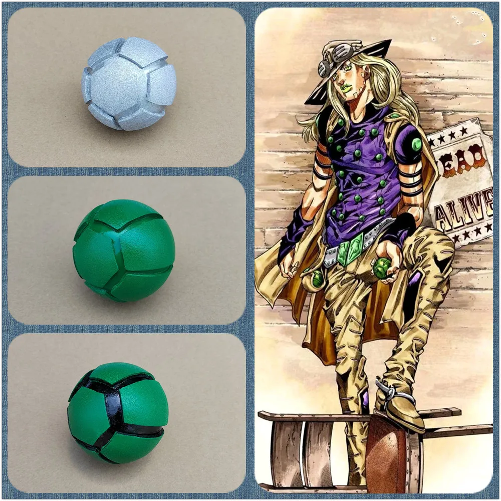 Anime Jojo Bizarre Adventure Run Gyro Zeppeli Iron Steel Ball Ruimones Cosplay Acrylic EVA Props Game Accessories