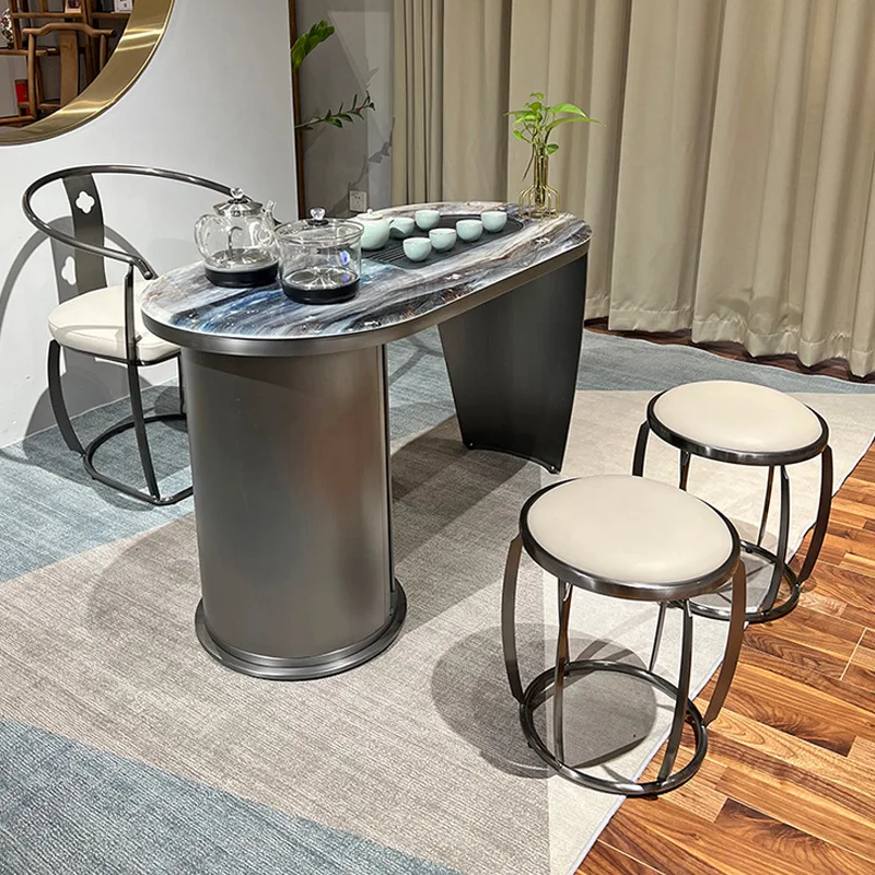 Spot wholesale tea table, new Chinese-style small apartment household dual-purpose automatic boiling water free tea set rock