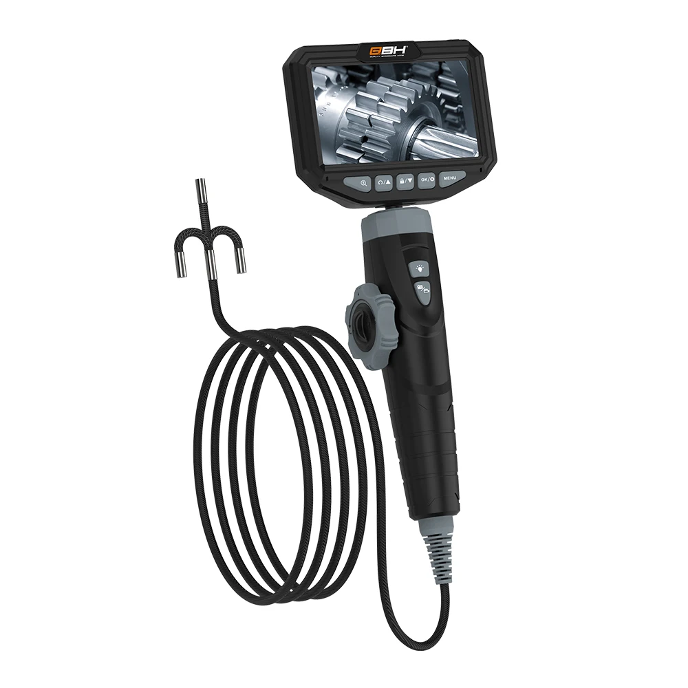 2-Way Articulating Borescope with 3.9mm HD Endoscope Camera 8GB Memory Card 5 Inch Screen and 8 Languages for Choice