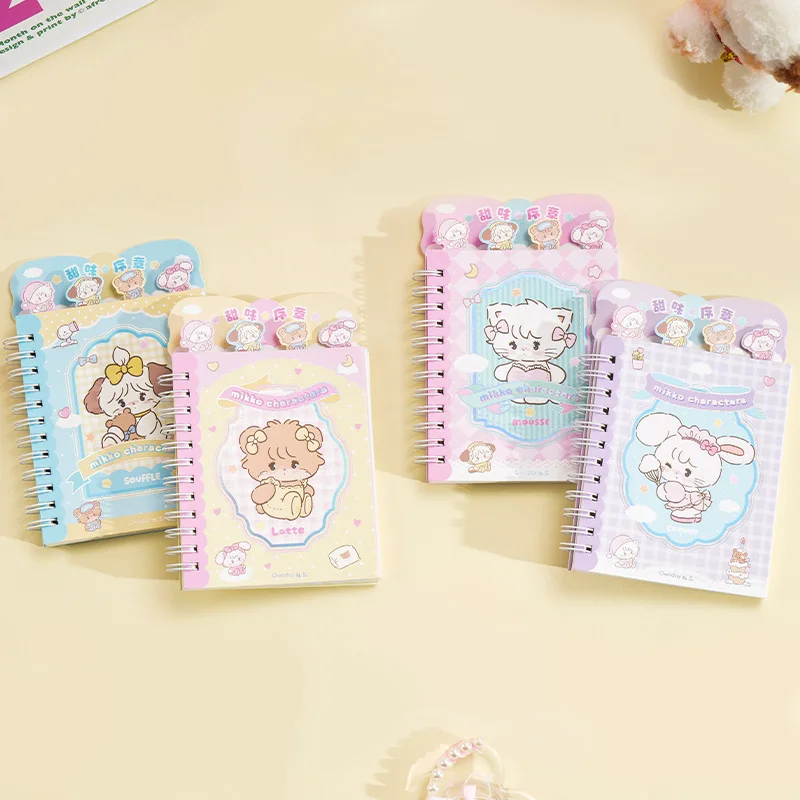 8pcs Mikko Coil Notebook Stationery Supplies Anime Mikko Series Cartoon Coil Notebook Portable Words Book For Students Prizes