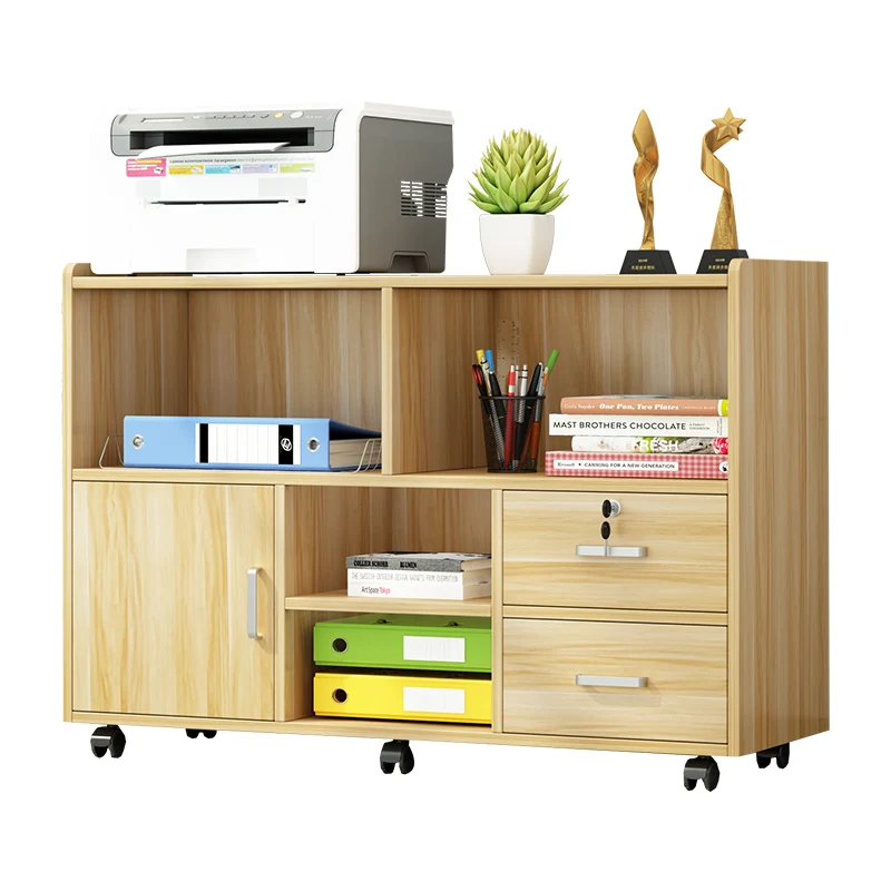 

Floor-to-ceiling solid wood removable office rack, printer rack, file cabinet, multi-layer storage rack