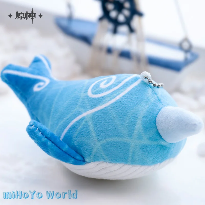 MiHoYo Official Genuine Genshin Swallowing Whale Series Small Plush Pendant Keychain Accessories Length 149mm Christmas Gifts