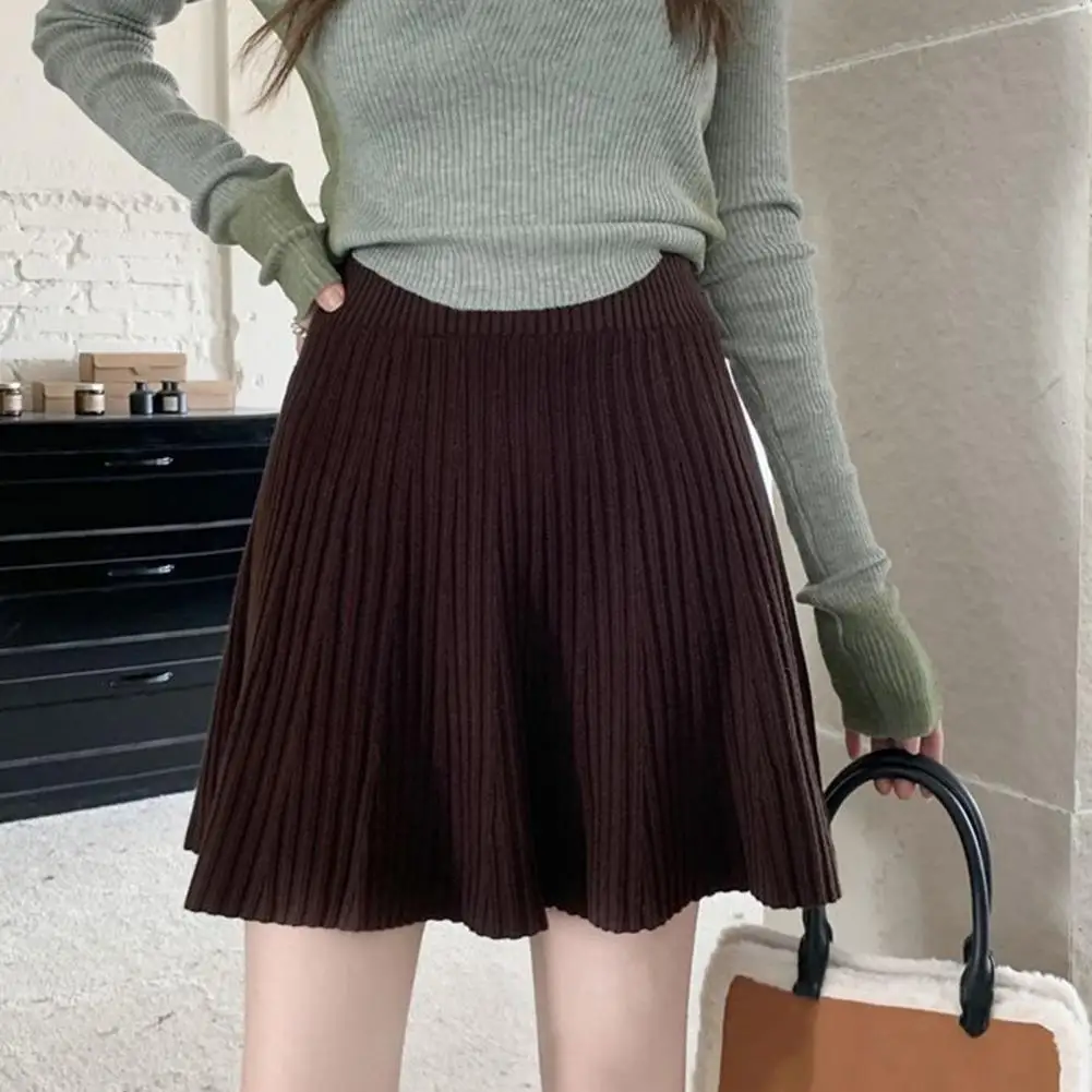 A-line Skirt Stylish High Waist Skater Skirt with Hem Design for Women A-line Mini Skirt for Autumn Winter Wear Fashionable