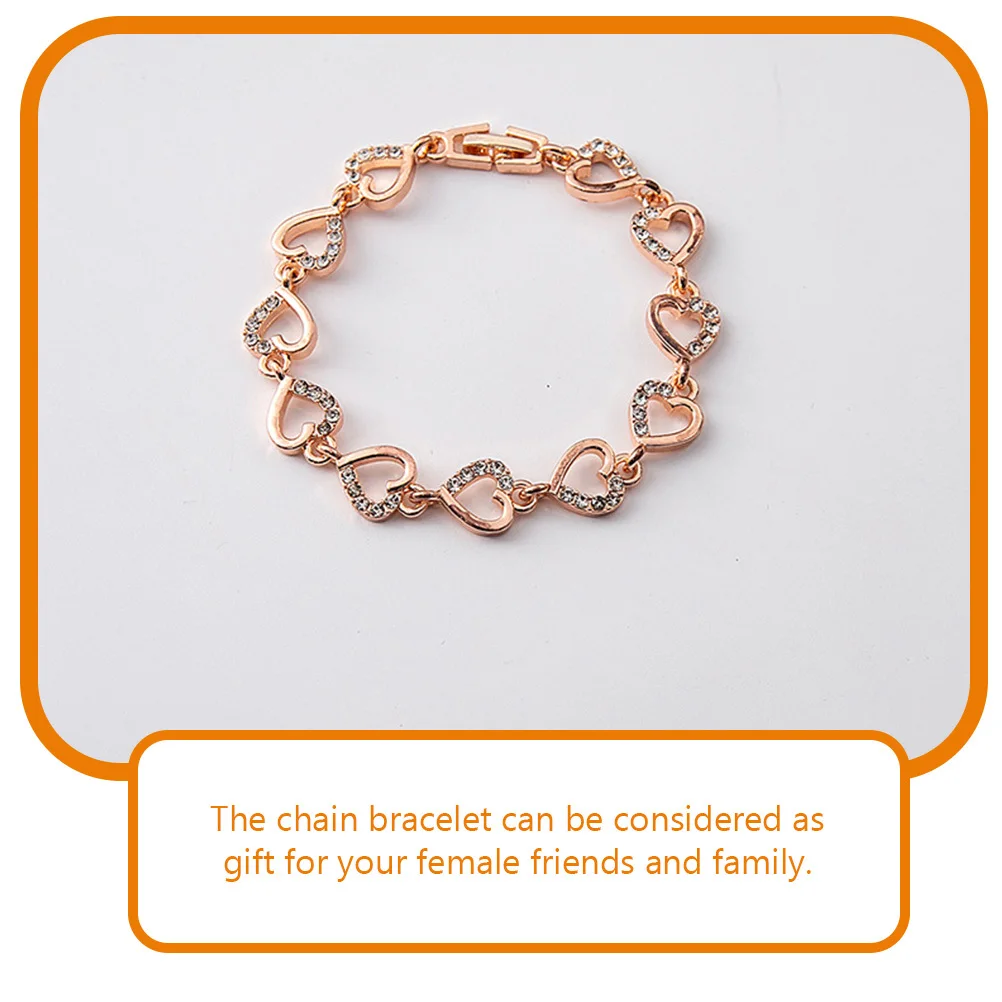 

4 Pcs Heart Bracelet Decorative Wrist Chain for Bracelets Women Jewelry Heart-shape Wrap Hollow Out