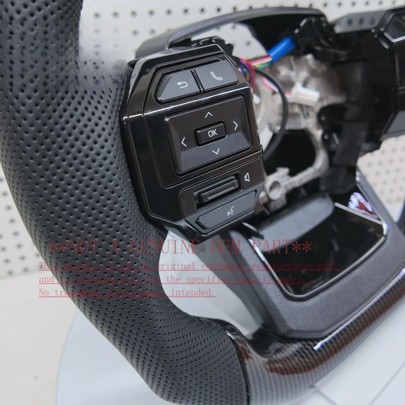 For Toyota Aftermarket Custom Water Transfer Printing Carbon Fiber Style Steering Wheel Prado Hilux LC250 LC300 Horn Cover Horn