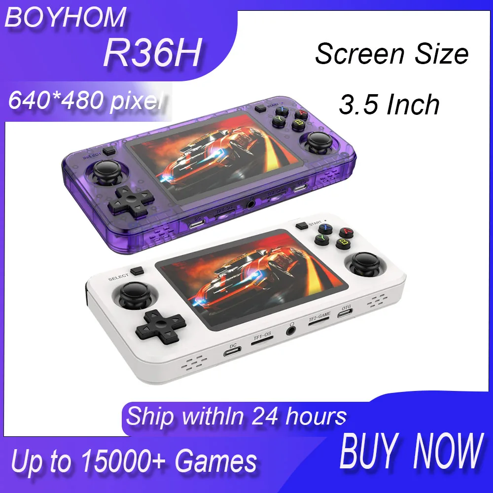 

Портативная игровая консоль с открытым исходным кодом R36H в стиле ретро, система Linux, 3,5-дюймовый IPS-экран, портативный карманный видеоплеер, 64 ГБ, 128 ГБ, игры