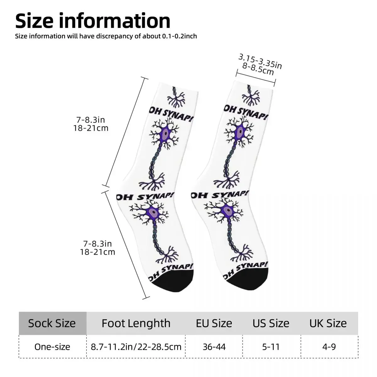 Neuron - Oh Snap! - Science Pun Socks Harajuku Super Soft Stockings All Season Long Socks Accessories for Unisex Gifts