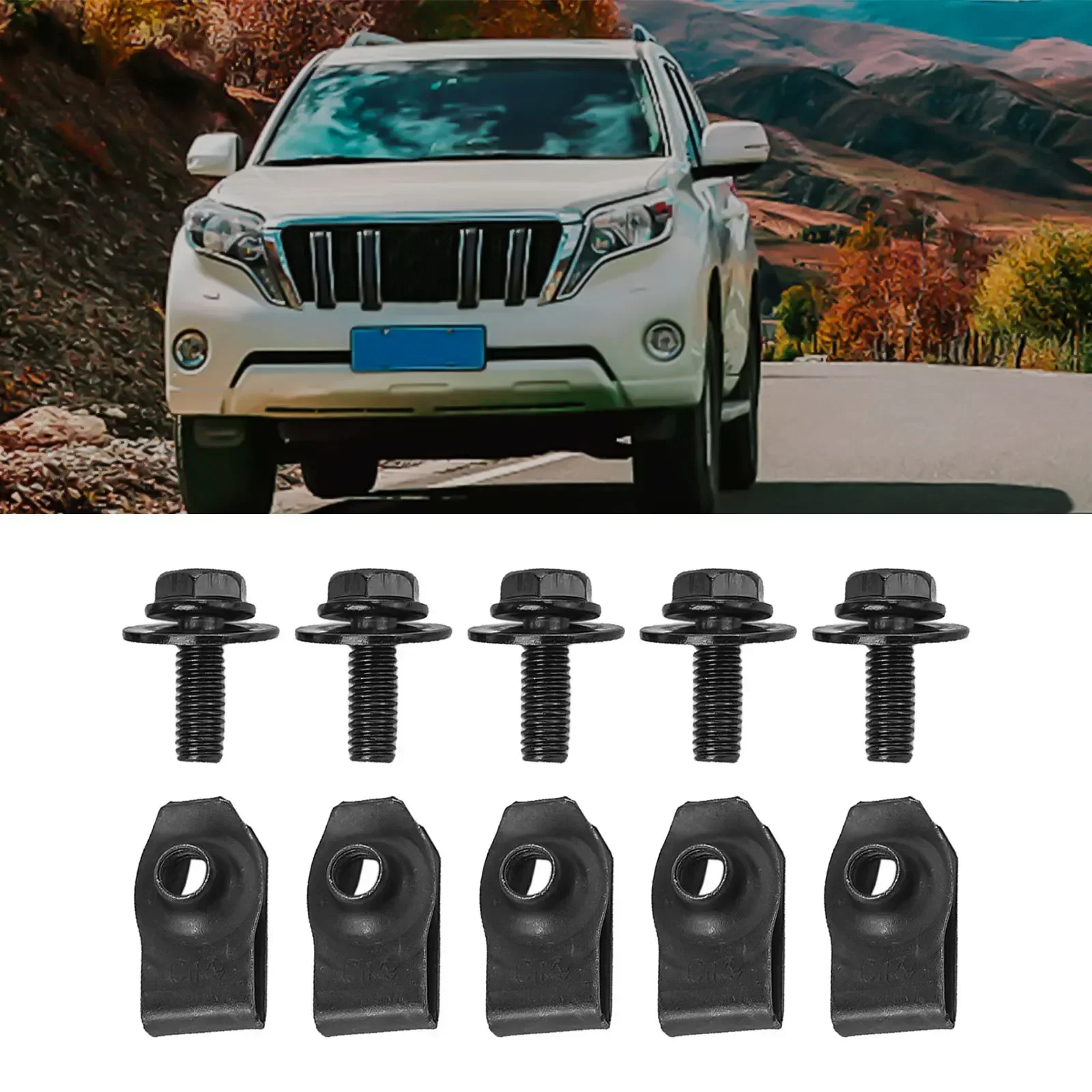 High Quality Practical Brand New Long Lasting Bolts U-Nut Clips Screws Easy Installation Spare Under Cover Body Car