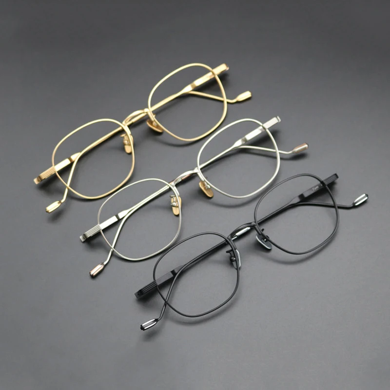 Pure Titanium Eyeglasses Frame Men Vintage Square Myopia Prescription Optical Glasses Frame Women Korea Luxury Brand Eyewear