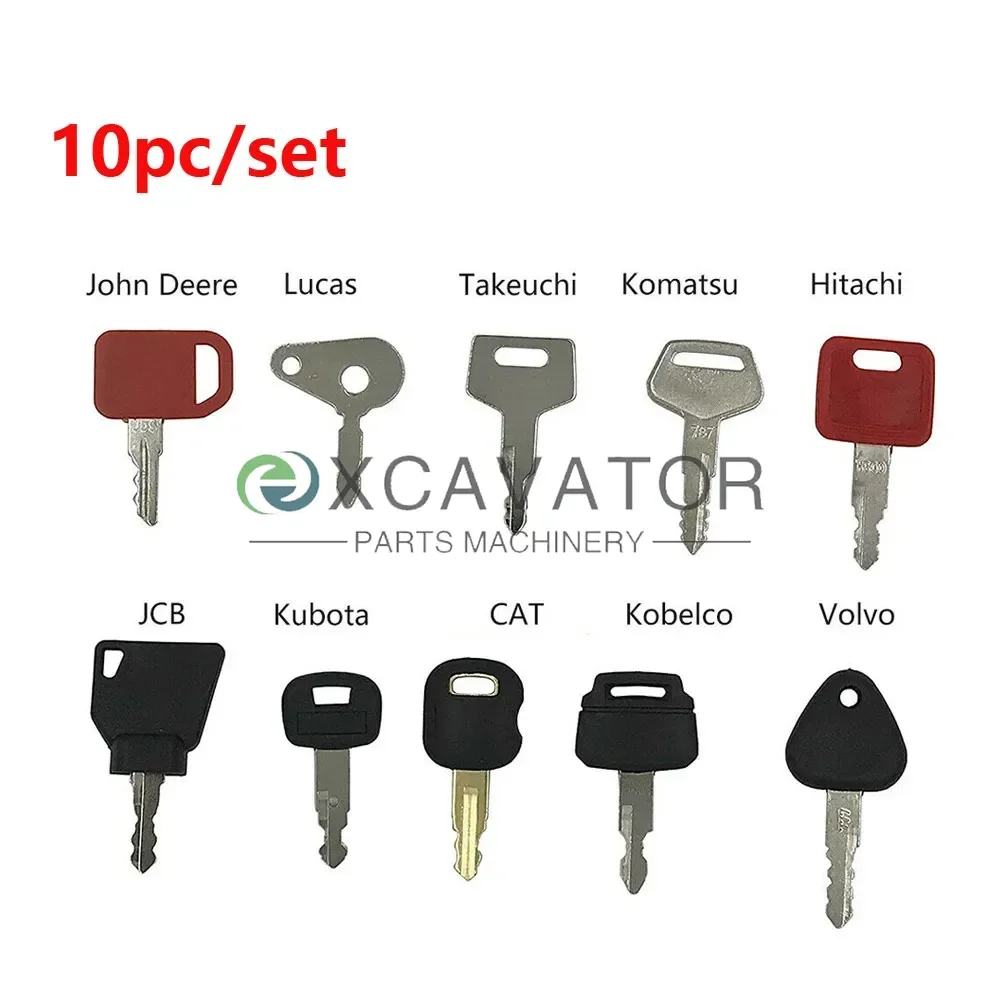 

10 KEY SET Master Key Ignition Set For Agricultural + Heavy Plant Machinery For Most Excavators Tractors Heavy Machinery