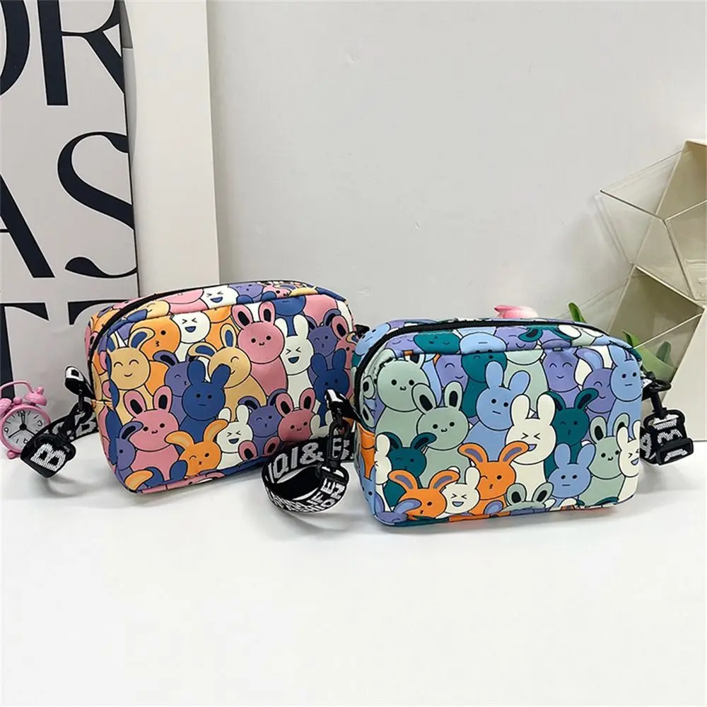 Fashion Oxford Shoulder Bags Cute Cartoon Rabbit Messenger Bags Large Capacity Crossbody Bags Ladies Small Square Bag Handbags