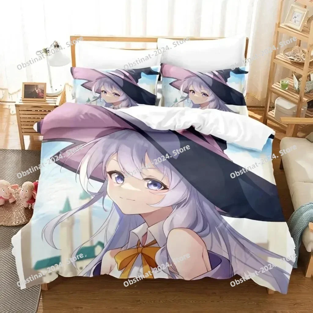 

3D Anime Wandering Witch Journey Of Elaina Bedding Set Printed single Comforter Duvet Cover Pillow Case 3 Pieces Kids Adult Size