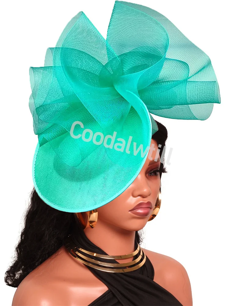 

Big Derby Fascinator Wedding Hat Headband Elegant Women Race Church Cocktail Headpiece Bride Wedding Mesh Headpiece Hair Clip