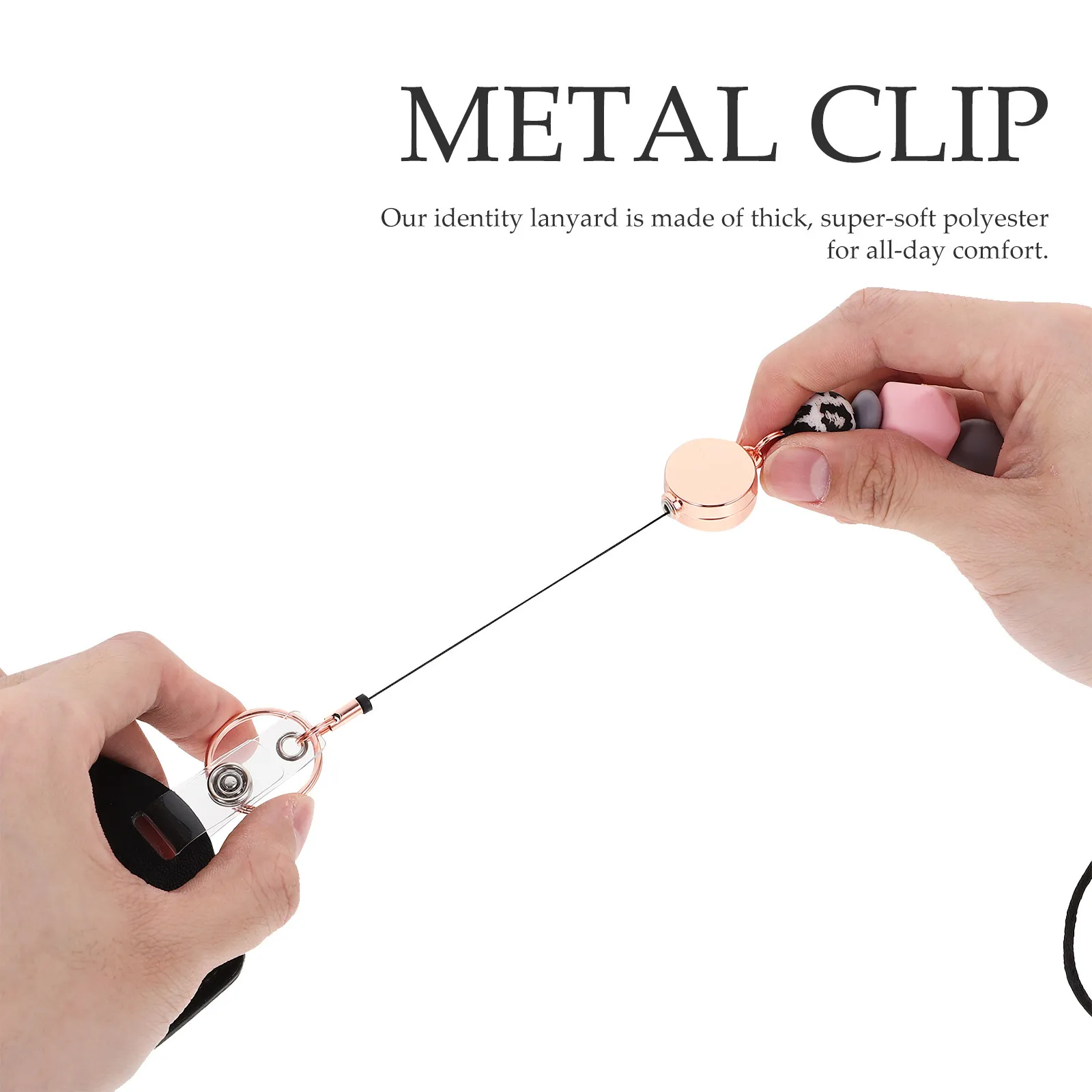 

1 Set Silicone Beaded Lanyard Badge Holder For Id Name Bus Pass Hotel Key Cruise Cards Portable Lightweight