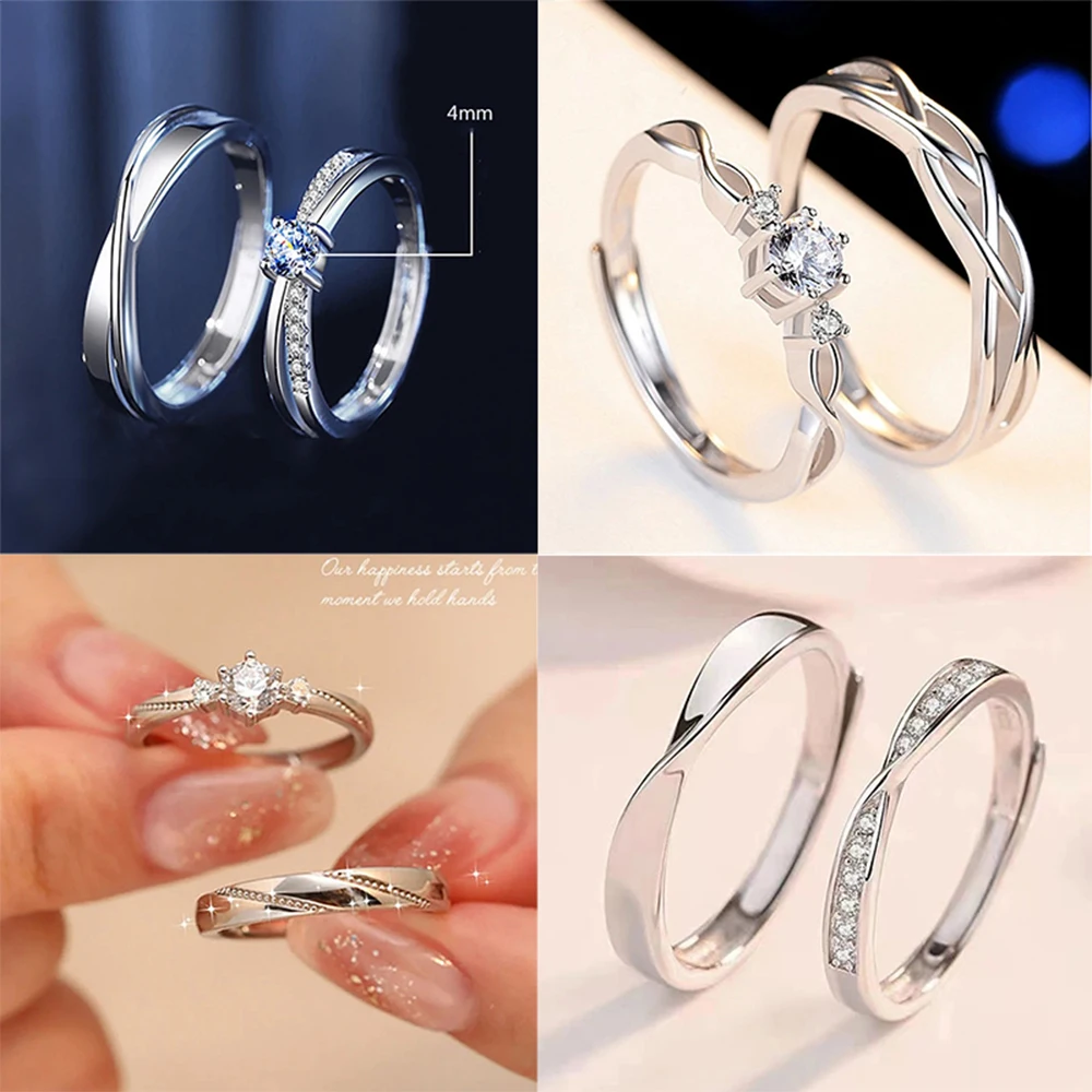 Best Seller 1 Pair Cross Twist Adjustable Size Couple Ring Men Women Opening Thick Plating Set Finger Jewelry Drop Shipping