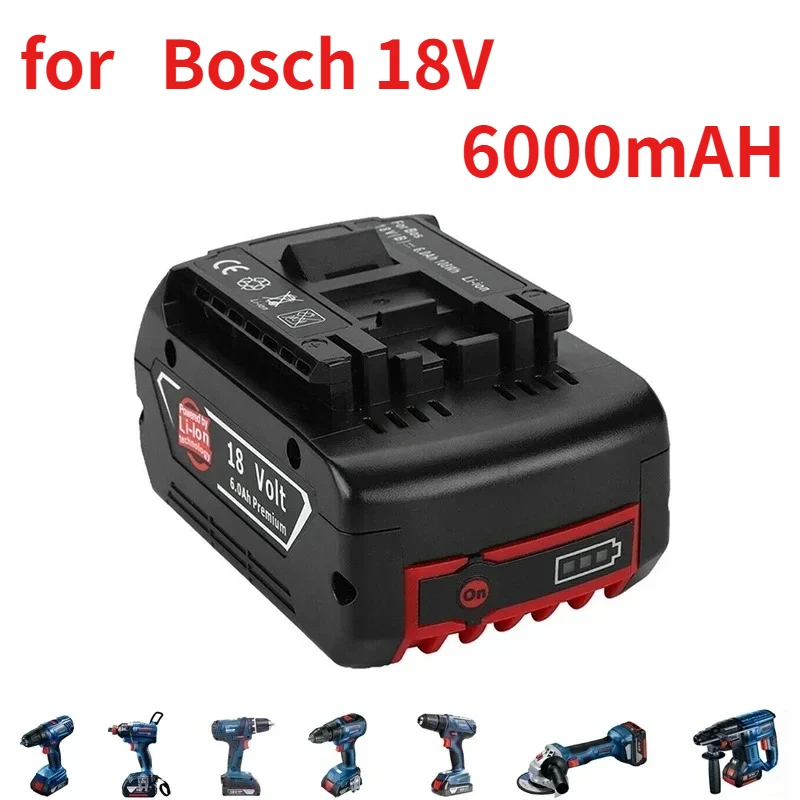 18V Battery 6.0Ah For Electric Drill 18V Rechargeable Li-ion Battery BAT609, BAT609G, BAT618, BAT618G, BAT614 + 1Charger