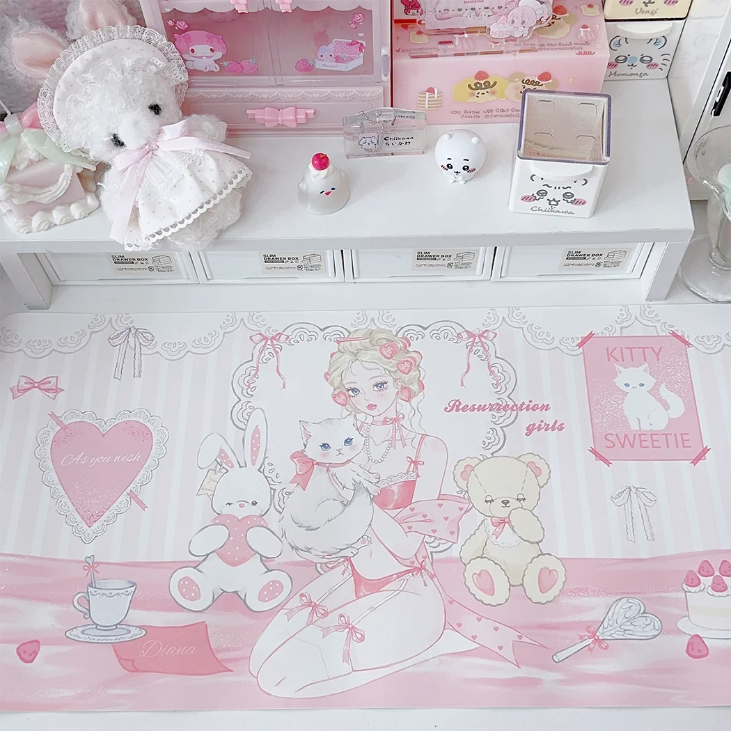 แผ่นรองเมาส์สีชมพูดีไซน์ดั้งเด - Desk Pad Leather Large บทวิจารณ์และราคา