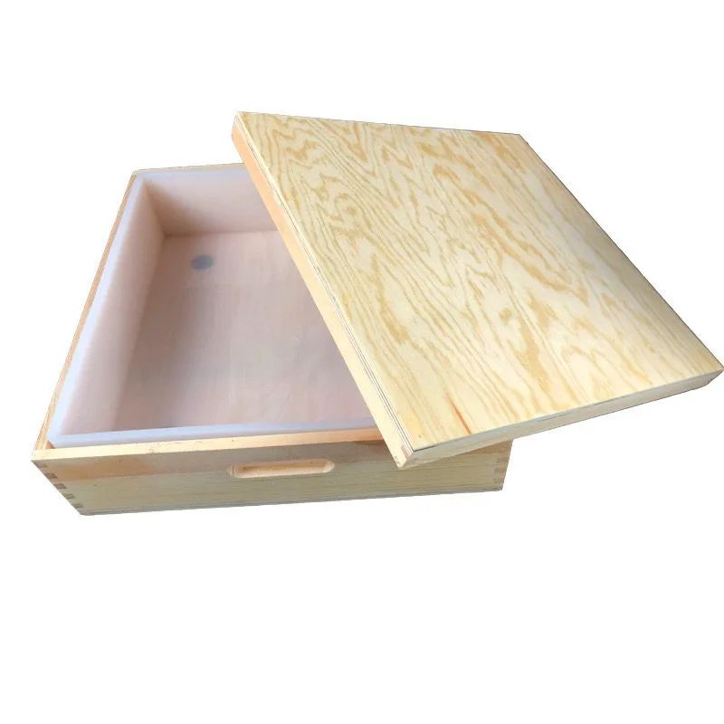 8L Capacity Silicone Wooden Box Soap Mold Square Handcrafted Soap Tray with Lid, No Swelling Ideal for Soap Making