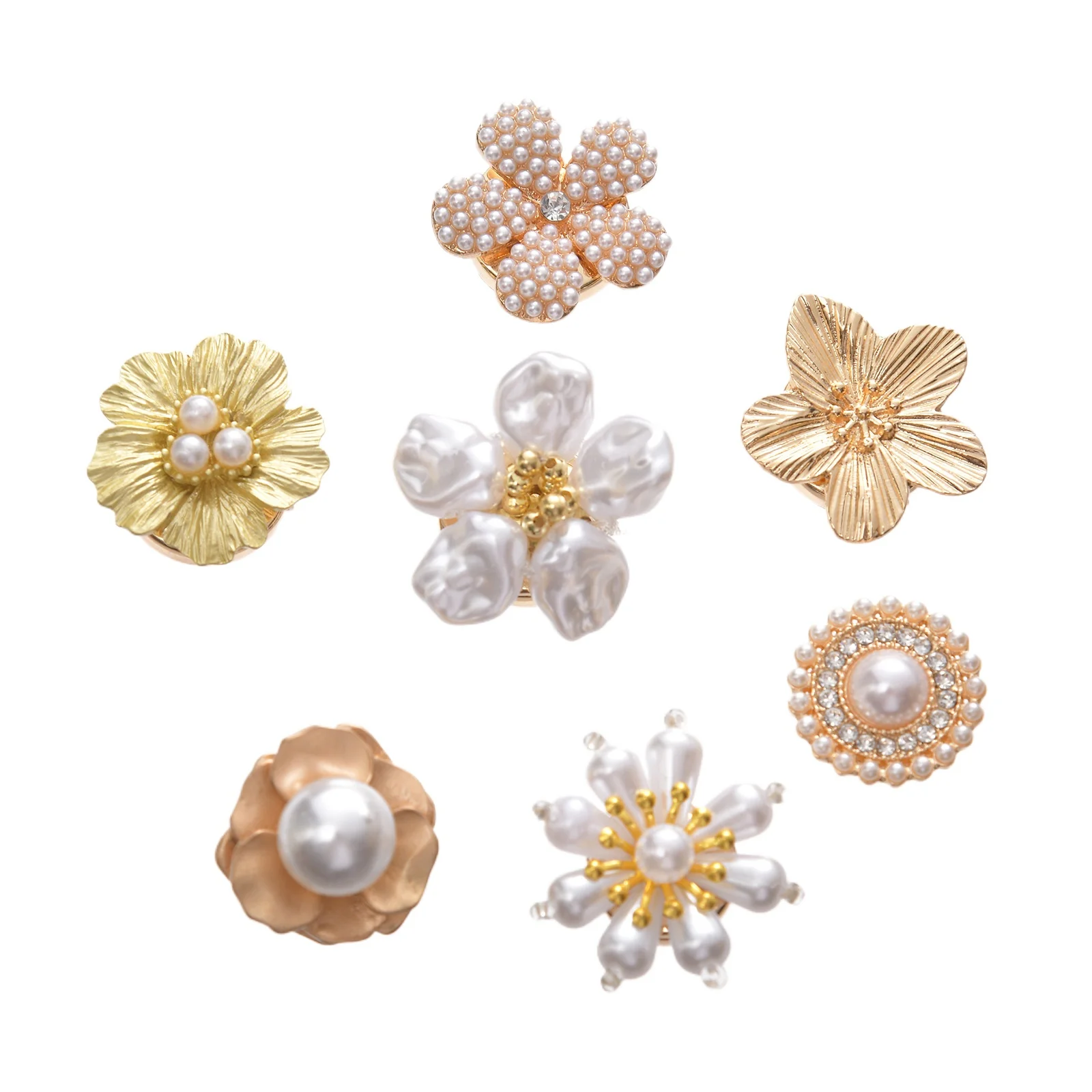 Neue Manschettenknöpfe mit Blumen-Strass-Perlen für Damen – exquisite Hemdärmel-Kragen-Clips, dekoratives Schmuck-Accessoire-Geschenkset