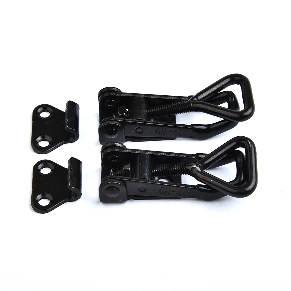 Brand New Toggle Clamp Clip GH-4001 Hasp High Carbon Steel Quick Steel 100KG/220lbs 2pcs Adjustable Adjustable Mounting Distance