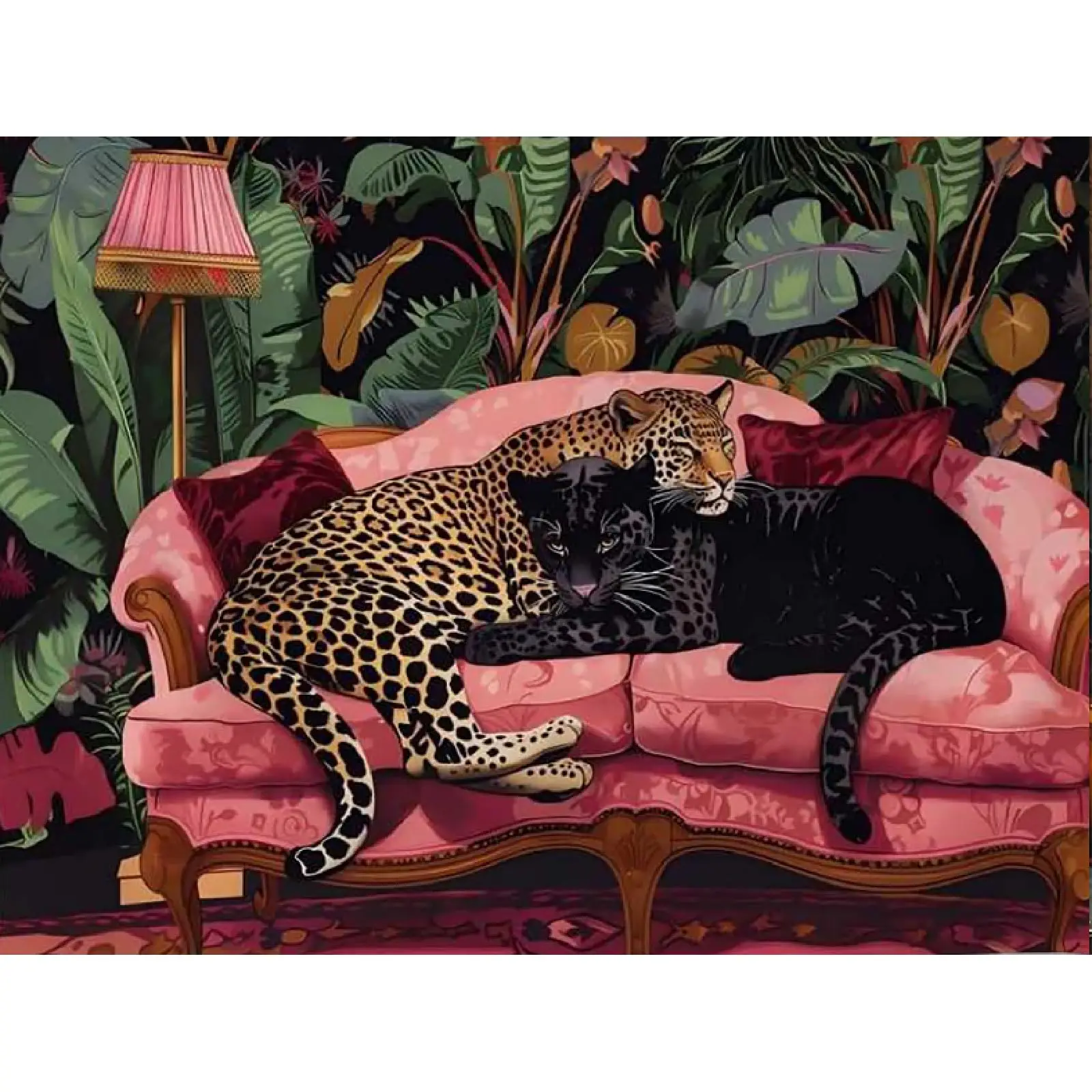 500/1000/1200/2000 PCS Puzzle Cheetah Tiger Pattern Jigsaw Puzzles for Challenging Family Activity Games Party Birthday Gift