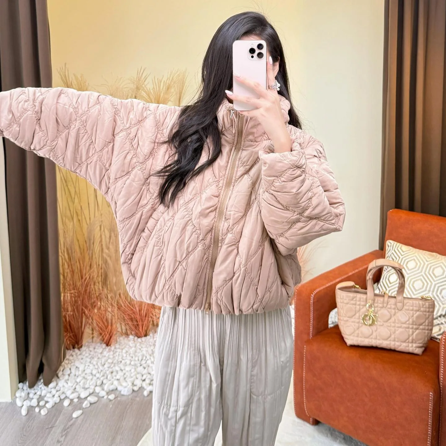 مياكي أضعاف 2025 الخريف/الشتاء جديد سترة قطن المرأة سميكة قصيرة سترة قطن فضفاضة سترة أنيقة تحمل شعار لعبة البيسبول مطوية Breadman #3