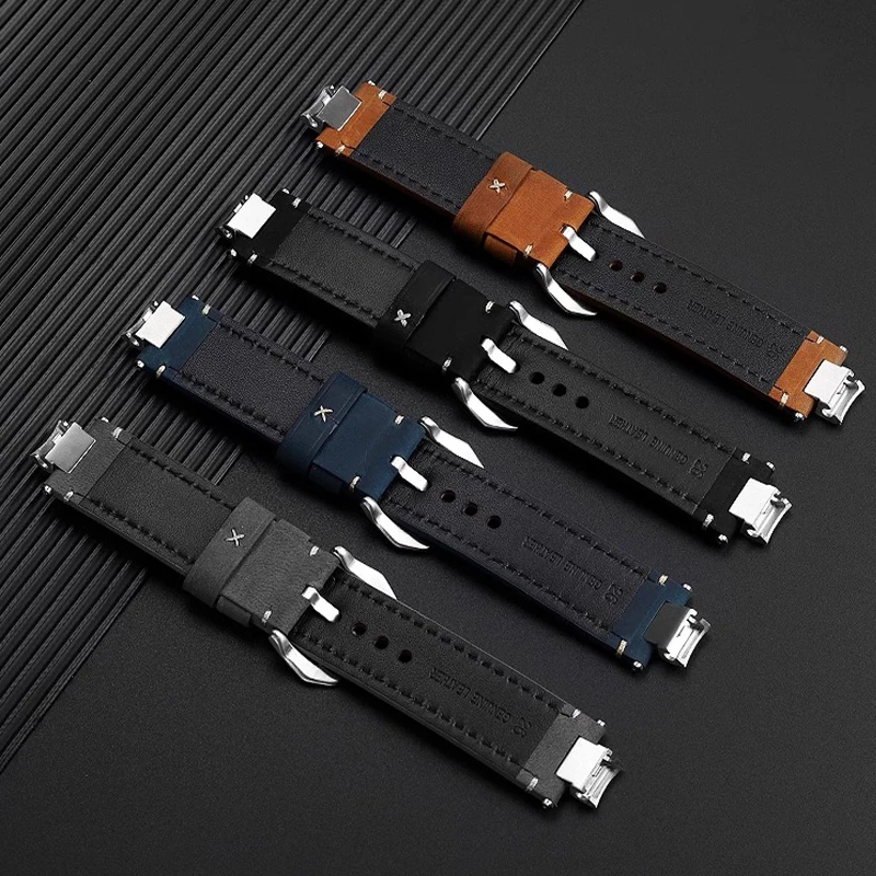 Watch Strap For Casio MTG-B3000B/BD Leather Watch Strap 26-12MM Convex joint Cowhide Black Blue Brown Grey Men's Accessory