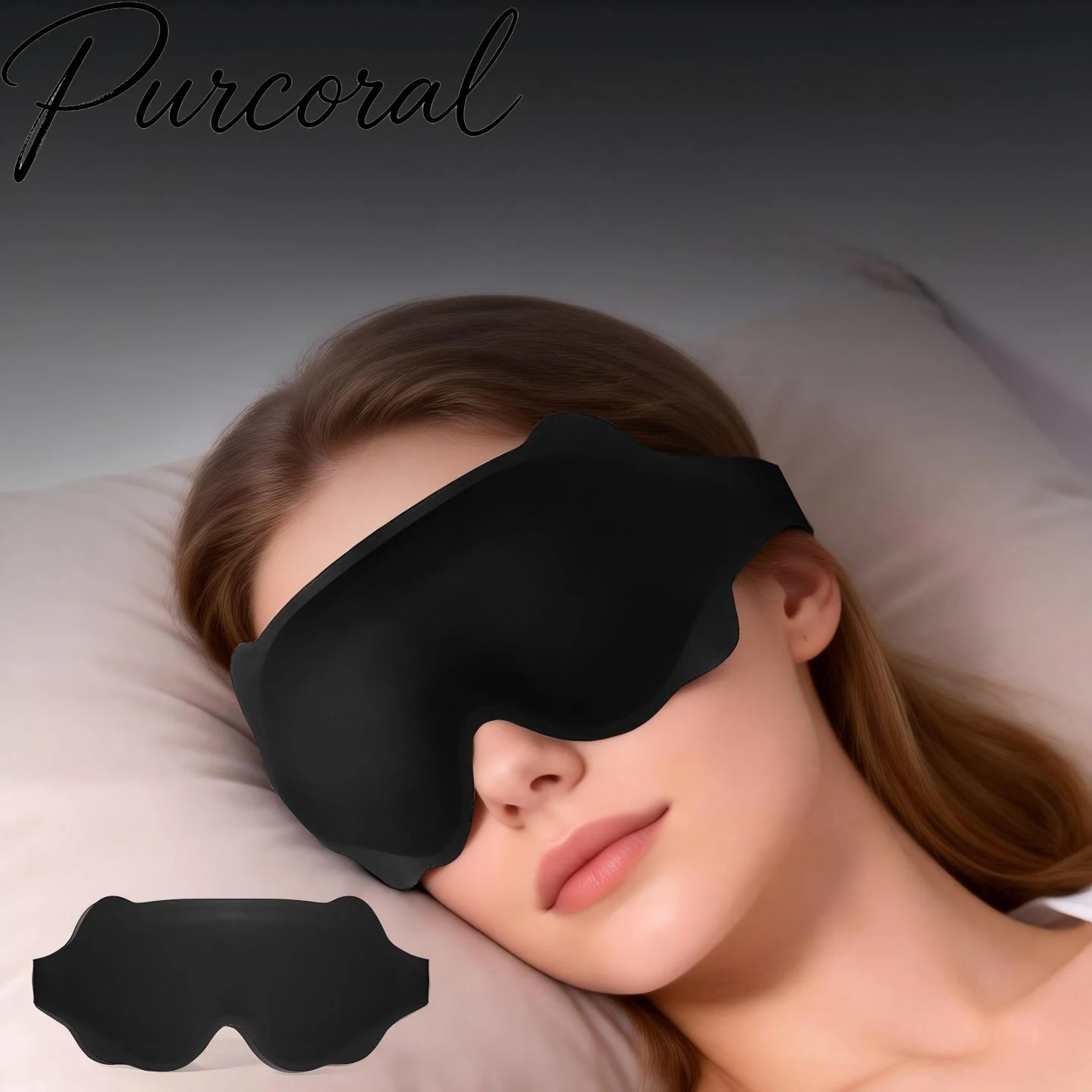 

Purcoral Sleep Eye Mask Soft Smooth Light Blocking Eye Cover Adjustable Strap Travel Nap Sleep Mask Comfort Sleeping Blindfold