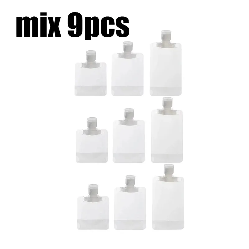 3-12PCS 30/50/100ML Reise Größe Leere Squeeze Beutel Nachfüllbare Shampoo Toilettenartikel Conditioner Auslaufsicher reise Beutel