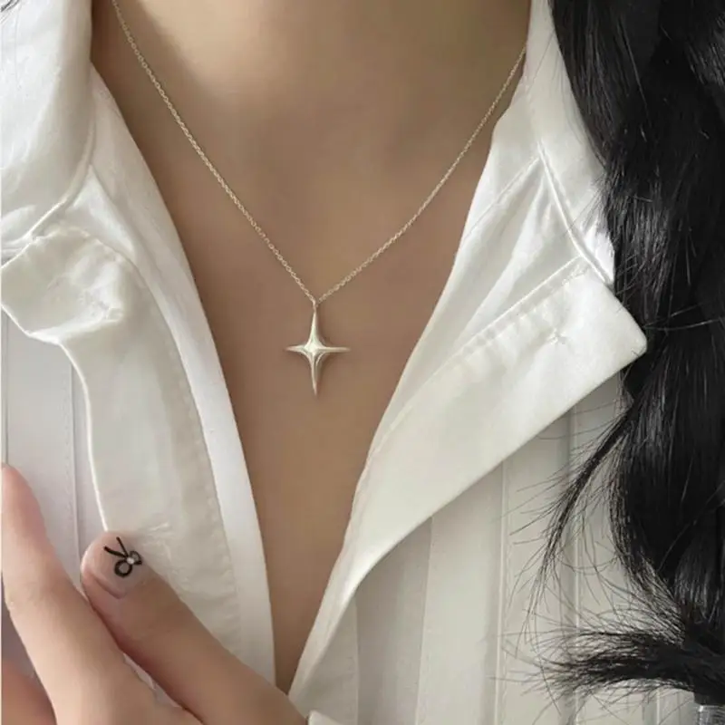 10Pcs Awn Star Necklace with Hole Necklace Bead DIY Star Charm Jewelry Making 