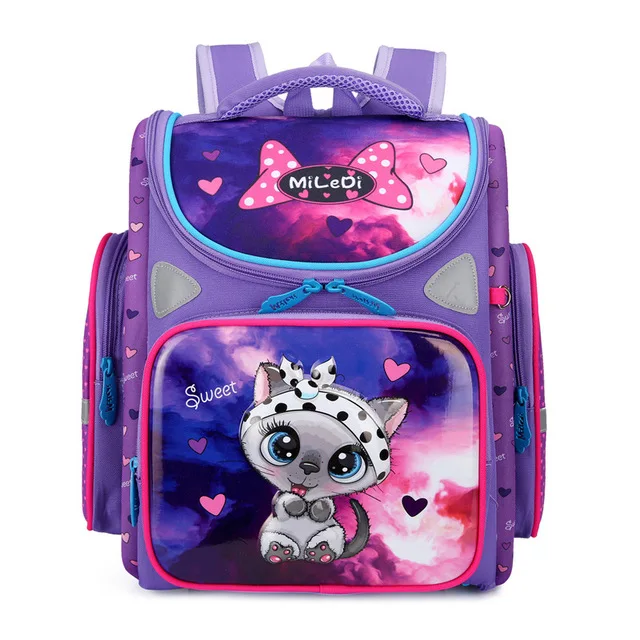 NEW Fashion Girls Cartoon Cat Waterproof School bags For Kids 1-5 Grade Children Orthopedic School Backpacks Mochila Escolar