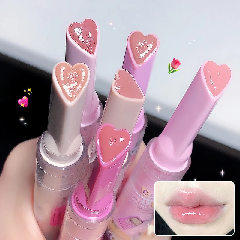 ✰✪Cappuvini Jelly Love Lipstick Pink Water Gloss Clear Lip Glaze Waterproof Non-stick Cup Hydrating Plumping Lip Gloss Makeup