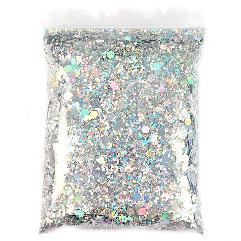 19pcs/Set Mixed Hexagon Chunky Glitter Resin Filling Holographic Glitter Bulk 50g Sequins Filler For Epoxy Resin Accessories DIY