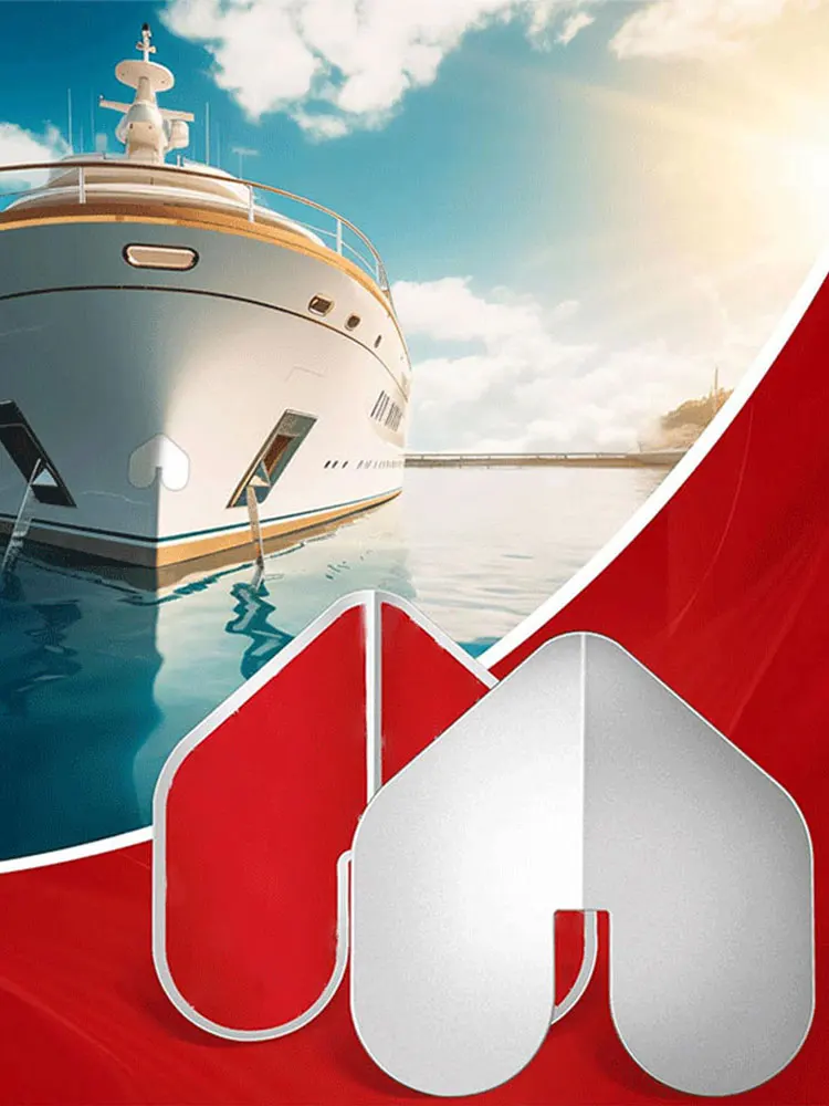 Protezione per prua in acciaio inossidabile da 2 pezzi con protezione per prua adesiva per barca, protezione per prua con denti, resistente all'usura, per protezione da graffi e usura