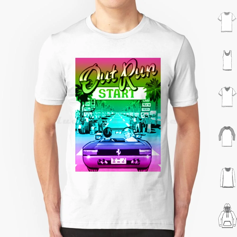 Outrun 80S Style T Shirt Cotton Men Women Diy Print 80S Gaming Retro Colour Neon