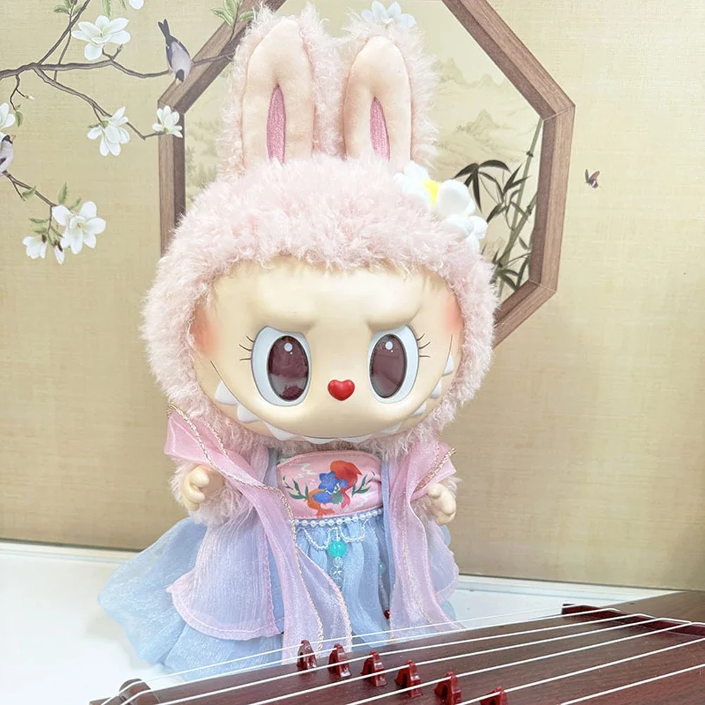 New Year For 38cm Labubu Mokoko Plush Idol Doll Cute Hanfu Chinese Style Coat Set Doll Accessories Ropa Labubu