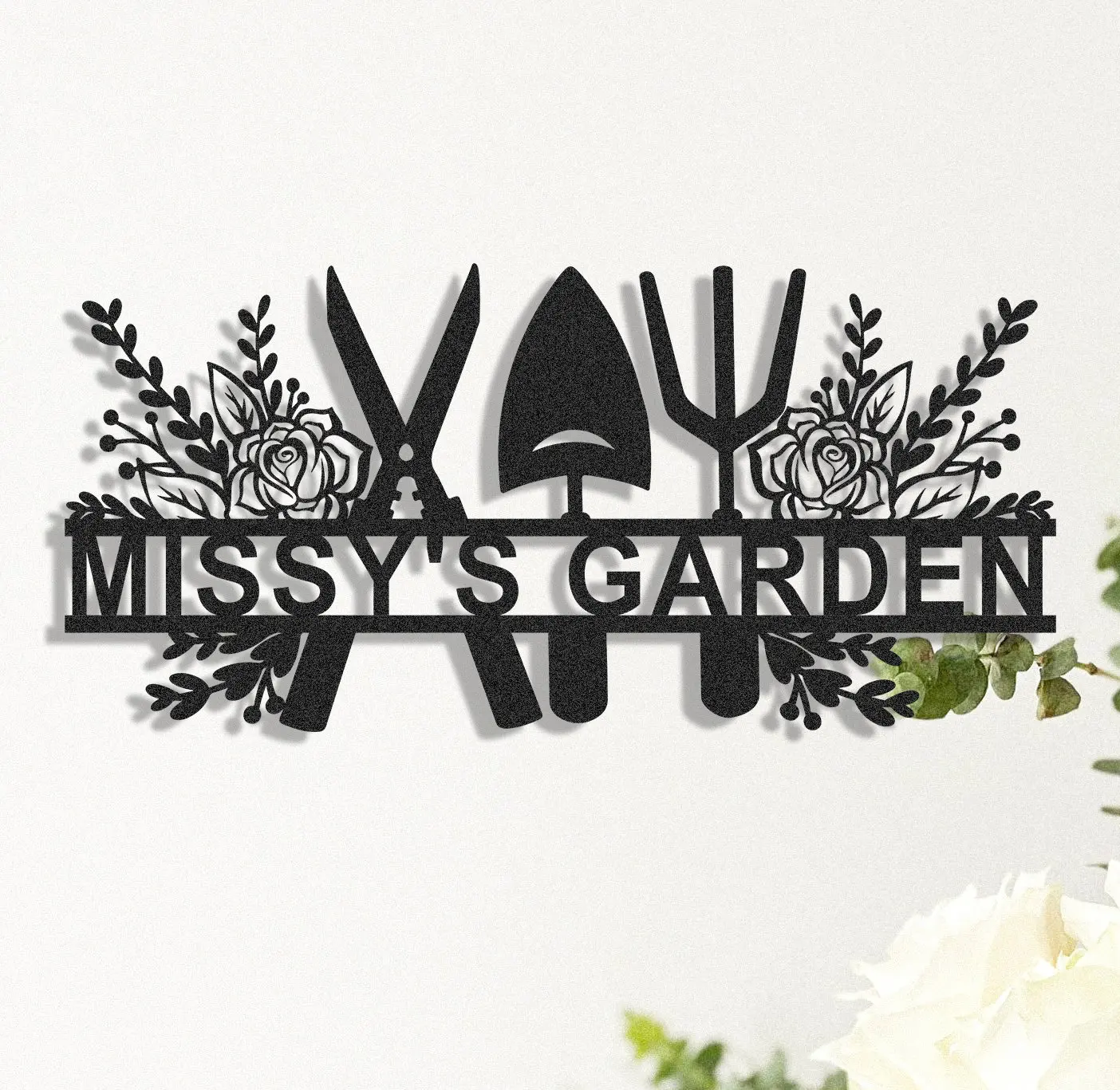 

Custom Metal Garden Decor Gardener Name Sign Personalised Garden Name Sign Garden Wall Art Yard Decor Gardening Gifts for Dad