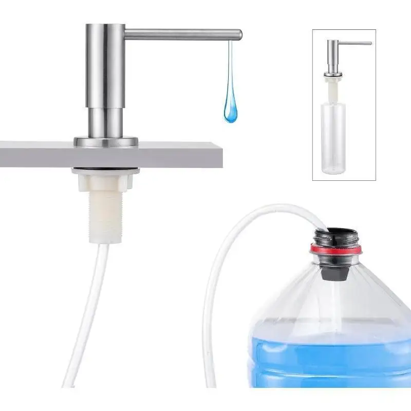 Liquid Soap Dispensers， Built-In Stainless Steel Pump, For Kitchen Sink, Soap Dispenser Sink Accessories