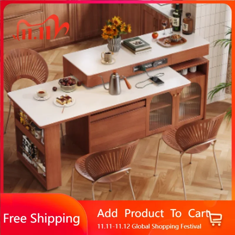 

Ergonomic Socket Luxury Dining Table Wooden Chairs Sets Kitchen Extensible Tables Restaurant Compact Muebles Unique Furniture