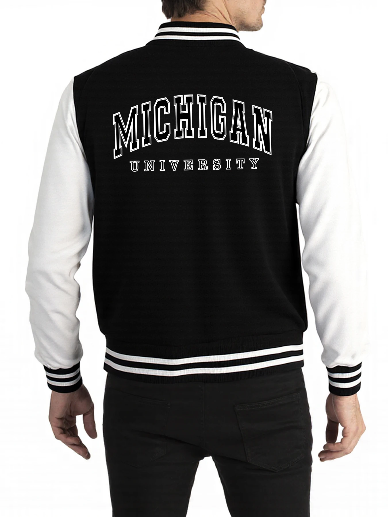 

Мужская уличная одежда с принтом Miahigan University, флисовые куртки в стиле хип-хоп, свободная мужская одежда с карманами, повседневная модная бейсбольная майка, пуловер