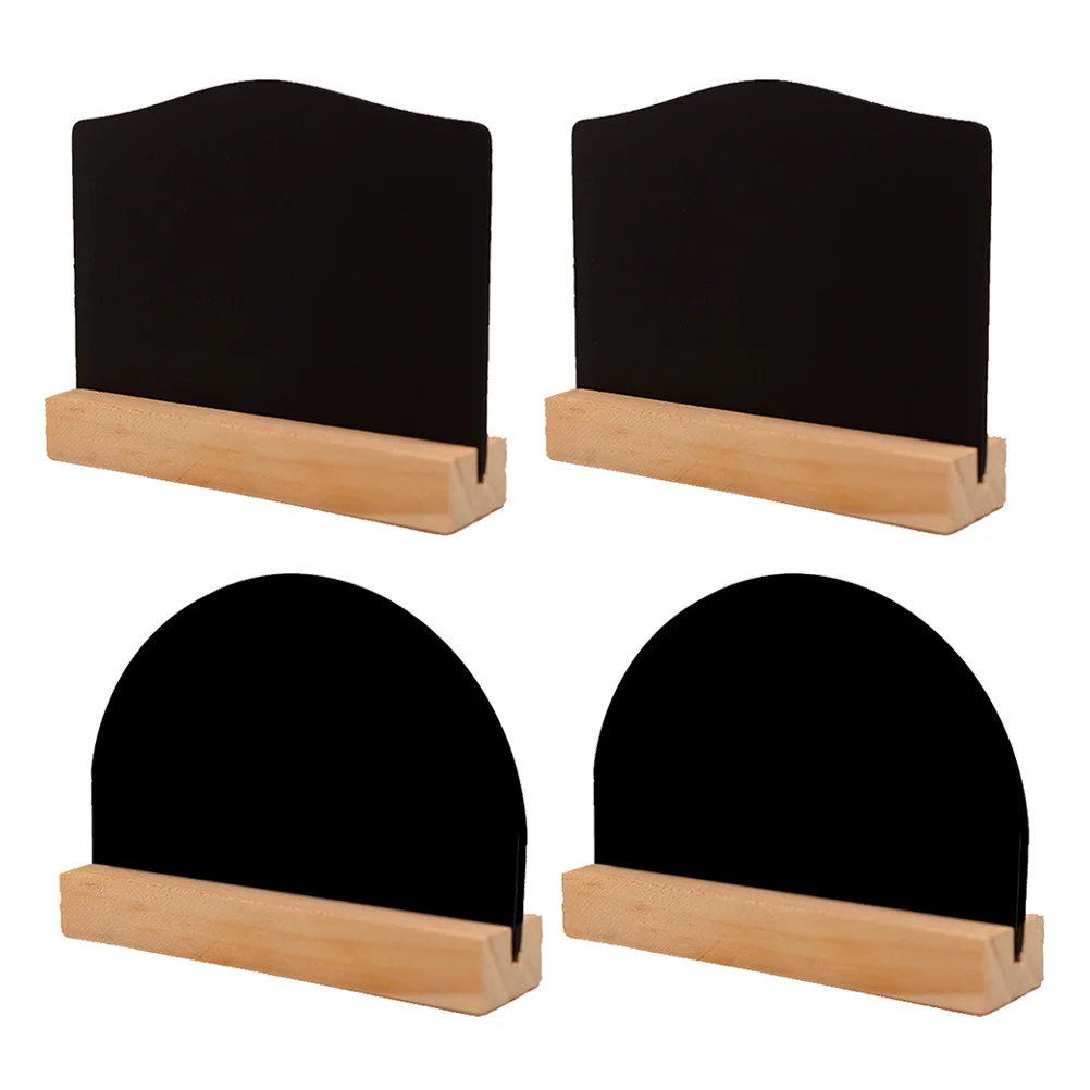 

4pcs Double-Sided Mini Blackboard With Bases Wooden Lightweight Chalkboard Message Board Fine Craftsmanship Non-Deforming