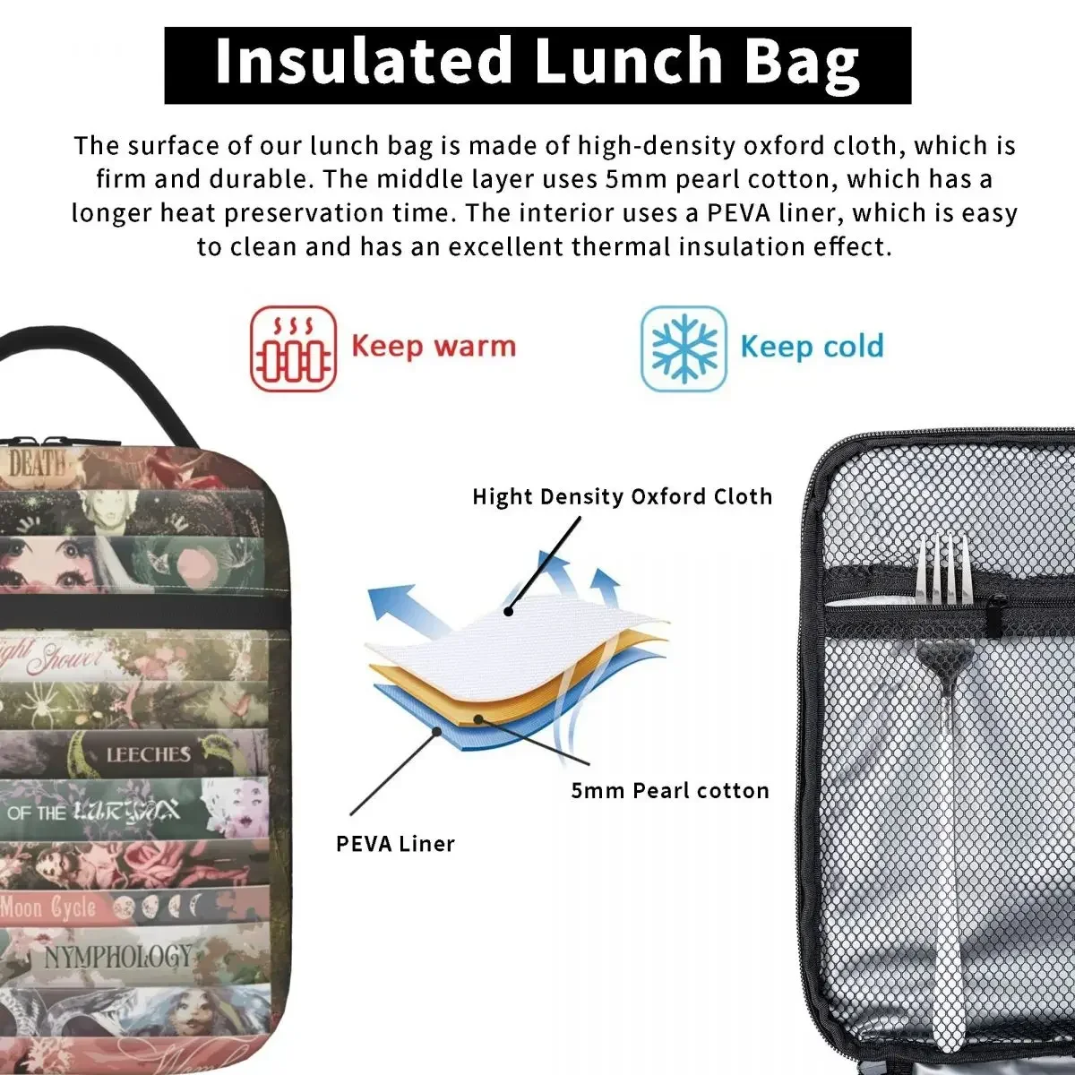 Melanies Martinez Portals Insulated Lunch Bags Storage Food Box Portable Thermal Cooler Lunch Boxes For School Office