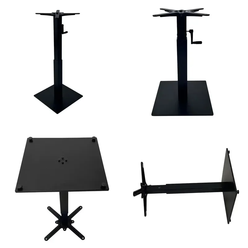 Outdoor Black Cast Iron Square Coffee Table Base