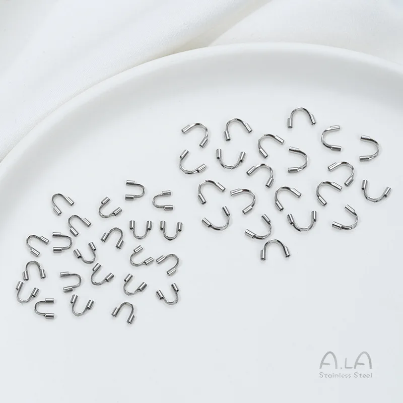 Titanium Steel U-shaped Buckle Wire Guard Hidden Wire Tube Stainless Steel Buckle DIY Handmade Jewelry Finishing Accessories