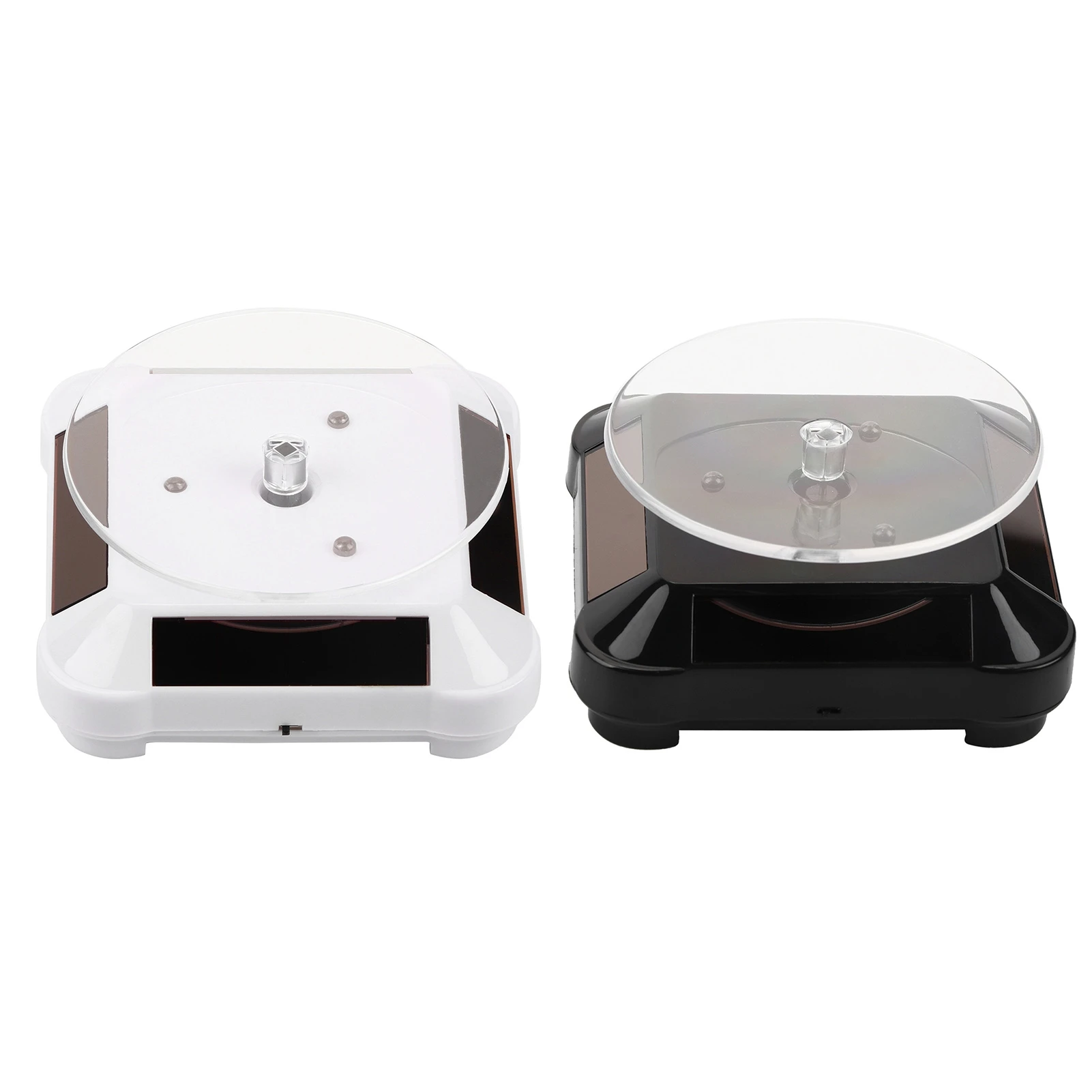 Rotating Jewelry Display Stand Solar Showcase 360 Degrees Rotating Turntable Watch Phone Jewelry Display Stand LED Light