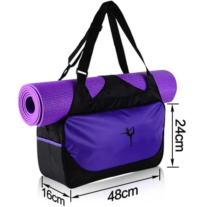 48*24*16cm Multifunctional Yoga Mat Bag Duffle Bag Fitness Yoga Bag Waterproof Yoga Pack Sports Gym Travel Handbag (No YogaMat)