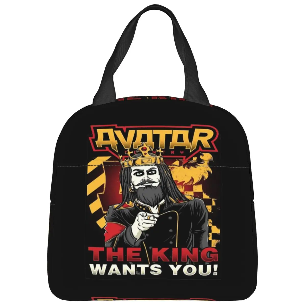 Avatar Band Lunch Bags Portable Insulated Canvas Cooler Bags The King Wants You Thermal Picnic Lunch Box for Women Kids