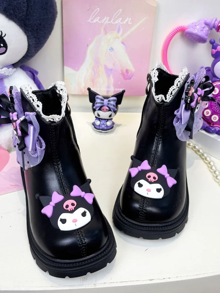 سانريو الشتاء Kuromi الأحذية القطنية أنيمي Kawaii الأطفال الخريف الشتاء لطيف مارتن الأحذية الكرتون الصوف أحذية قطنية دافئة الهدايا #2