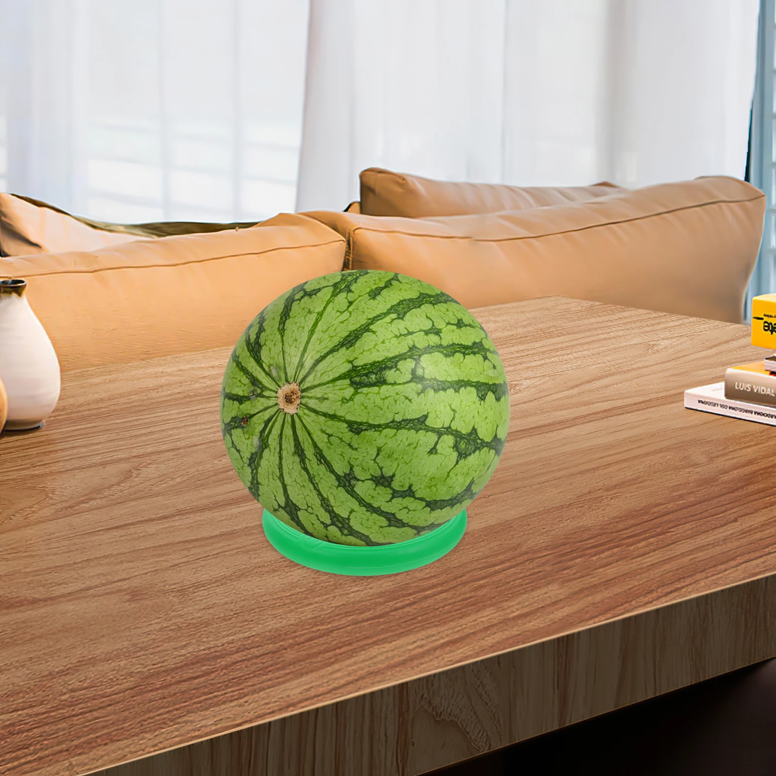 

5Pcs Watermelon Holder Ring Non Slip Plastic Fruits Display Base Supermarket Fruits Fixing Stand for Round Melons Canteloupe